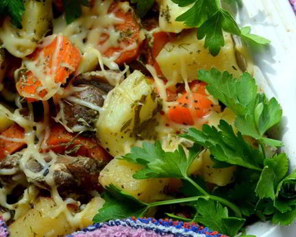 Жаркое с шампиньонами