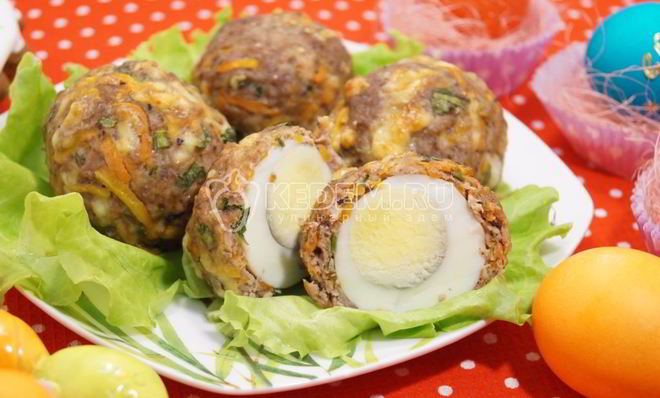 Мясные зразы с яйцом