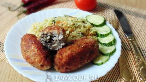 Рецепт Рыбные зразы с грибами и сыром