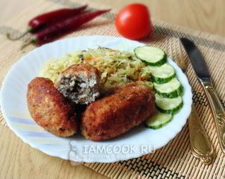 Рыбные зразы с грибами и сыром