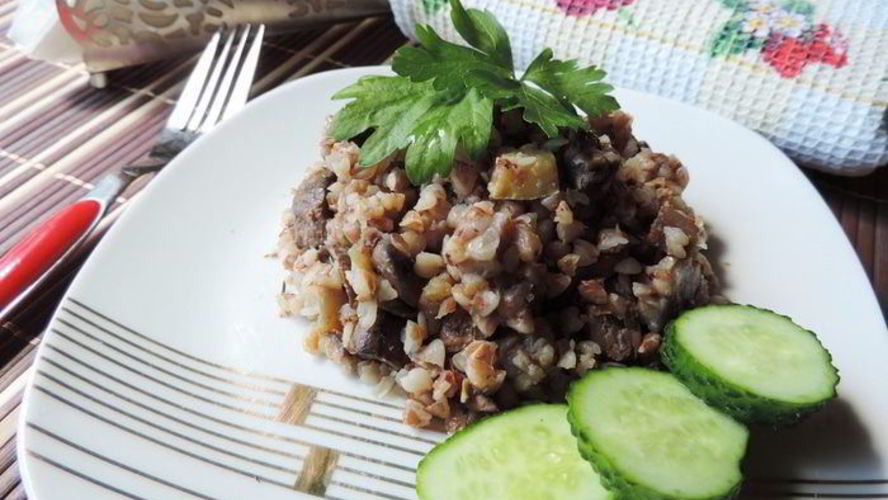 Рецепт гречка с грибами и кабачками