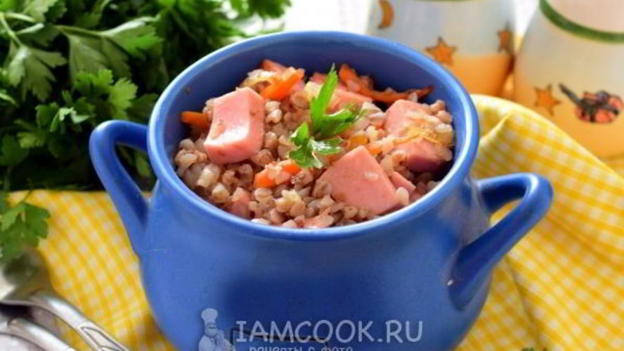 Рецепт гречка с колбасой