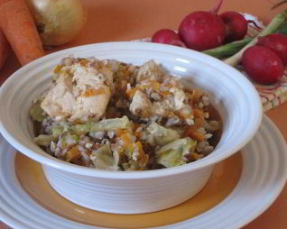 Гречка с курицей и капустой