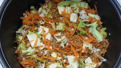 гречка с курицей и капустой