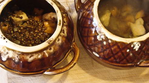 гречка с курицей в горшочке