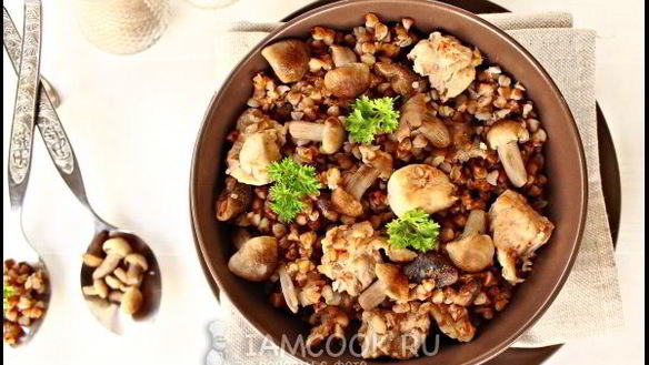 Рецепт Гречка с мясом и грибами в мультиварке