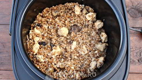 гречка с мясом и грибами в мультиварке