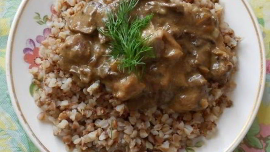 Рецепт гречка с мясом и грибами