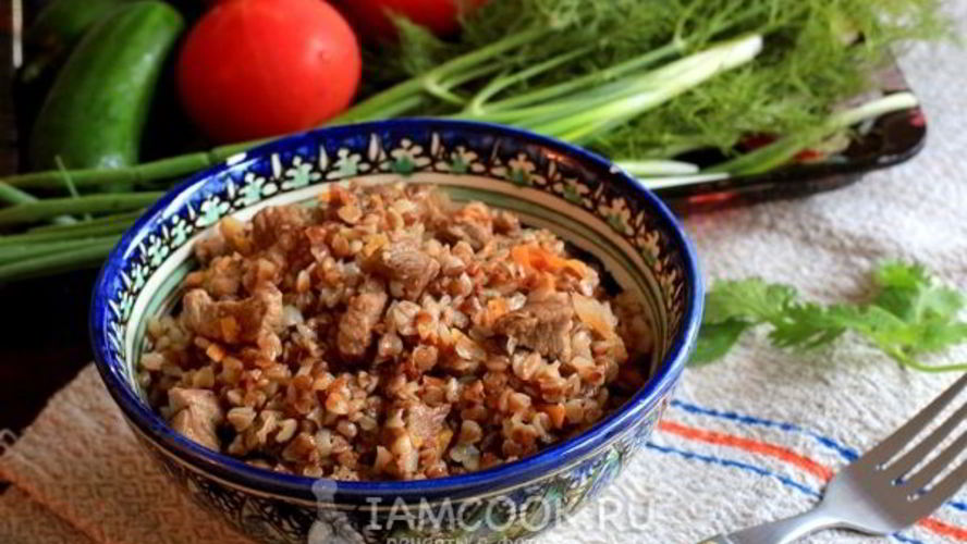 Рецепт гречка с мясом на сковороде