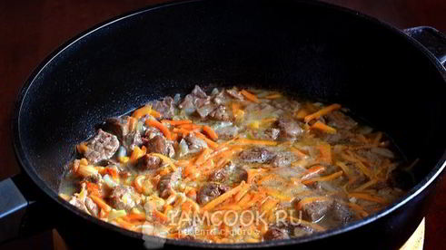 гречка с мясом на сковороде