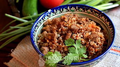 гречка с мясом на сковороде