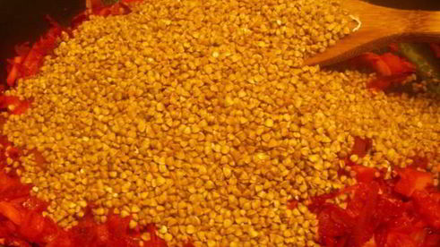 гречка с овощами и фетой