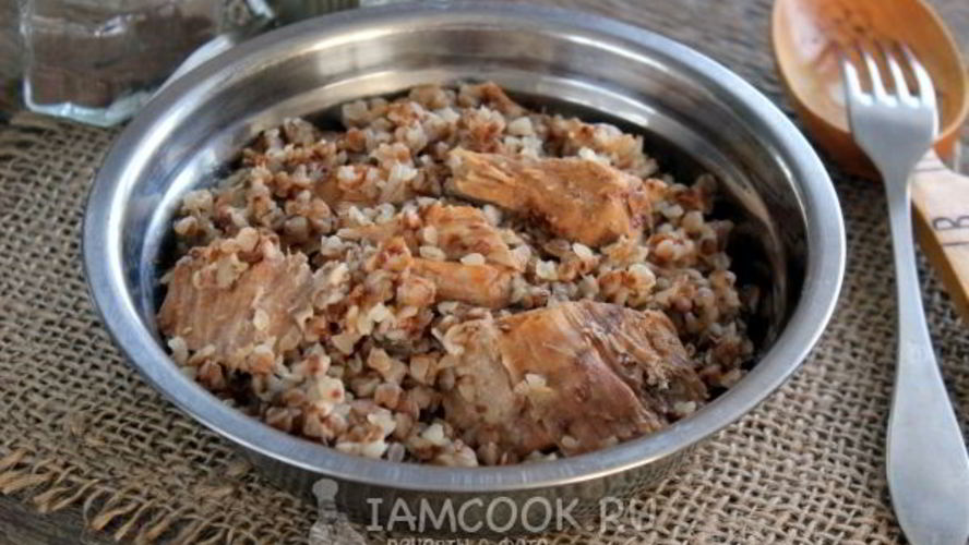 Рецепт гречка с тушенкой в кастрюле
