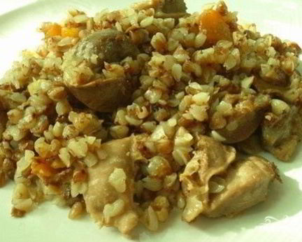 Гречка с желудками в мультиварке