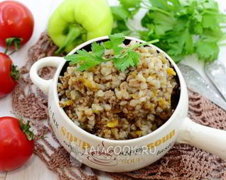 Гречка со свиным фаршем в мультиварке