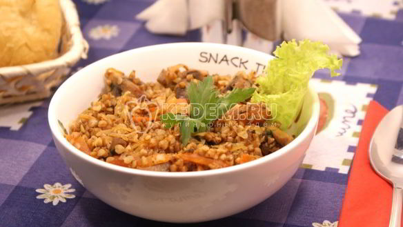 Рецепт Гречневая каша с грибами и овощами