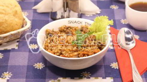 гречневая каша с грибами и овощами