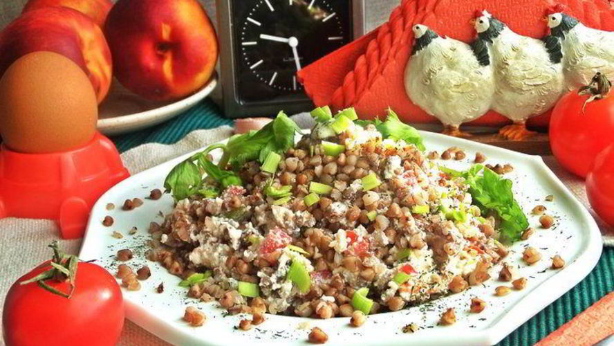 Рецепт гречневая каша с несладким творогом