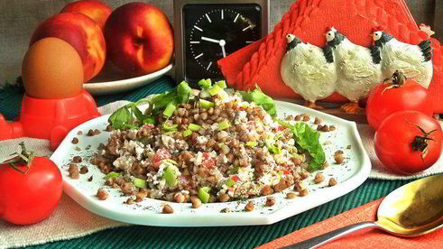 гречневая каша с несладким творогом