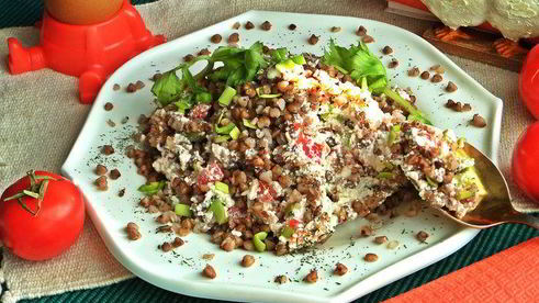 гречневая каша с несладким творогом