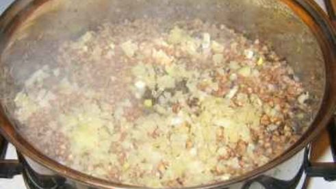 каша гречневая с белыми грибами