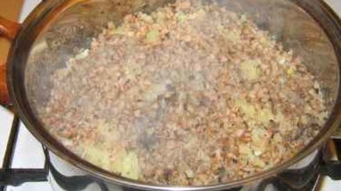 каша гречневая с белыми грибами