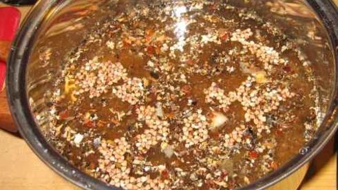 каша гречневая с белыми грибами