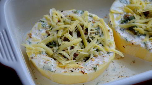 грибная каша в кабачке