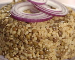 Каша из чечевицы и булгура