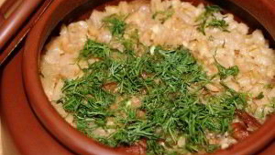 Рецепт каша с мясом в горшочке