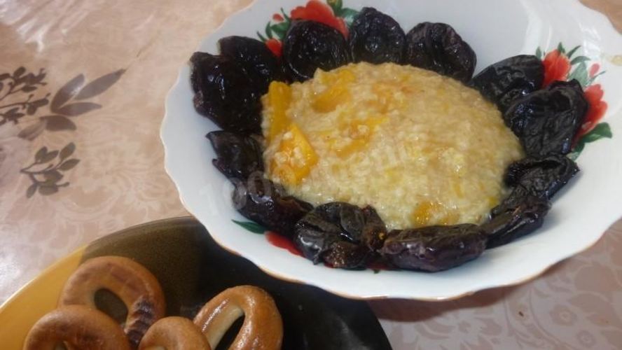 Рецепт постная каша с тыквой