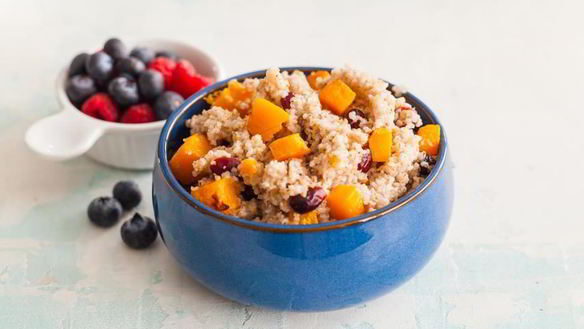 Рецепт Ячневая каша с печеной тыквой и клюквой