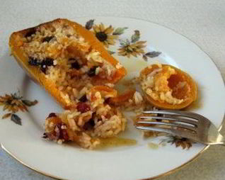 Золотая каша в тыкве и яблоках