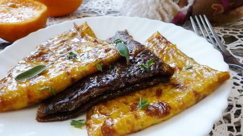 блинчики с сиропом из цитрусовых