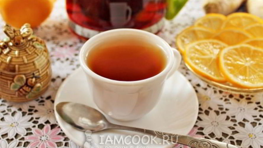 Рецепт черный чай с имбирем