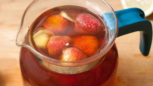 имбирный чай с клубникой