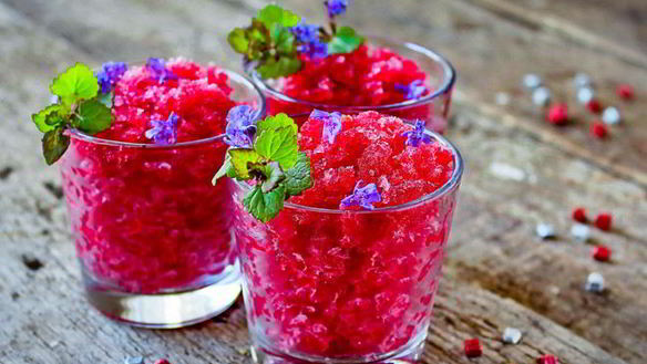 Рецепт Граните из каркаде с малиновым сиропом