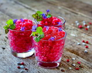 Граните из каркаде с малиновым сиропом