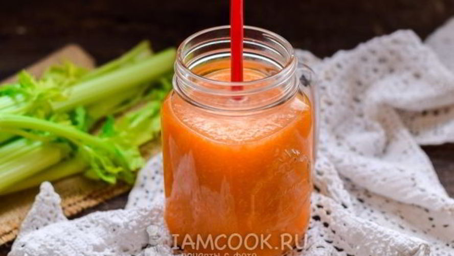 Рецепт смузи из сельдерея с апельсиновым соком, морковью и яблоком
