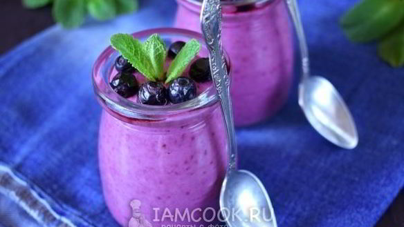 Рецепт Творожный смузи с черникой и простоквашей