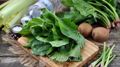 зеленый коктейль из сельдерея со щавелем