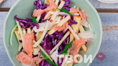 быстрый салат с семгой