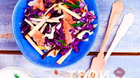 быстрый салат с семгой