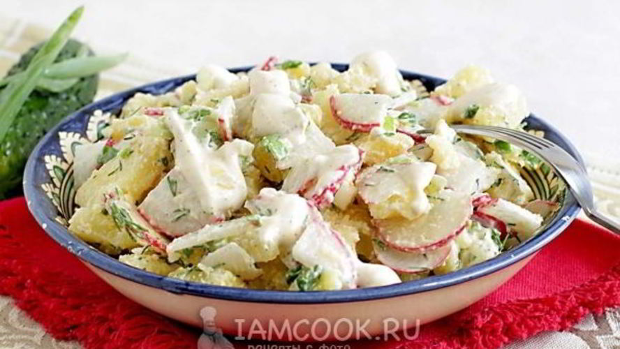 Рецепт картофельный салат с редисом