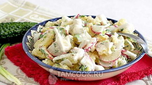 картофельный салат с редисом
