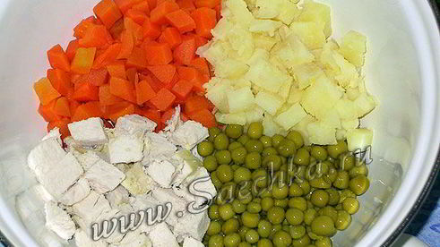 оливье с курицей