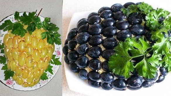 Рецепт Праздничный салат Гроздь винограда