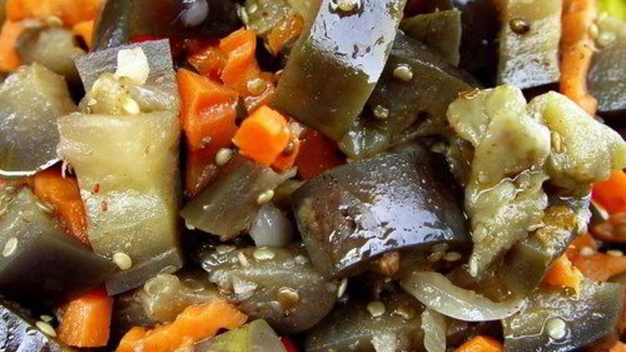 Рецепт салат из баклажанов с перцем и тмином