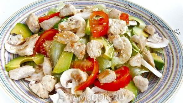 Рецепт Салат из индейки с грибами