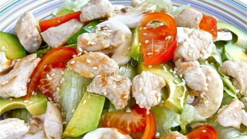 салат из индейки с грибами